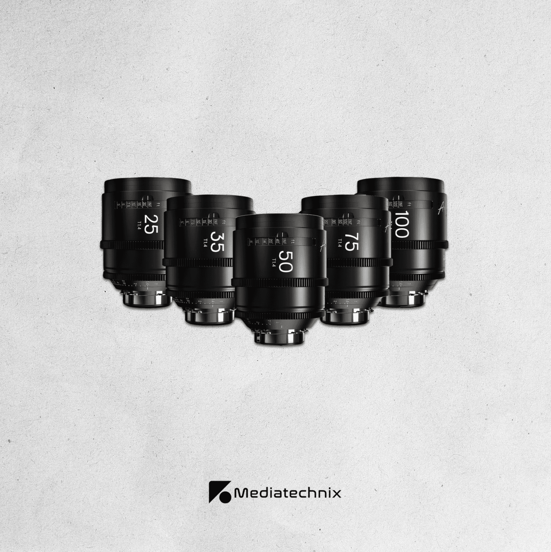 DZOFilm Arles 5-Lens Prime Kit - 25/35/50/75/100 mm T1.4 (PL)